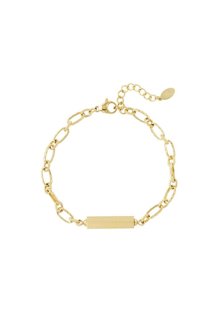 Link bracelet with charm Gold Stainless Steel 
