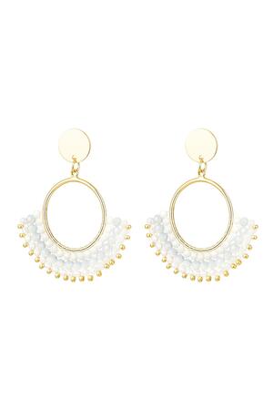 Boucles d'oreilles avec perles de cristal Blanc Cuivré h5 