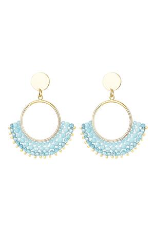 Earrings with crystal beads Light Blue Copper h5 