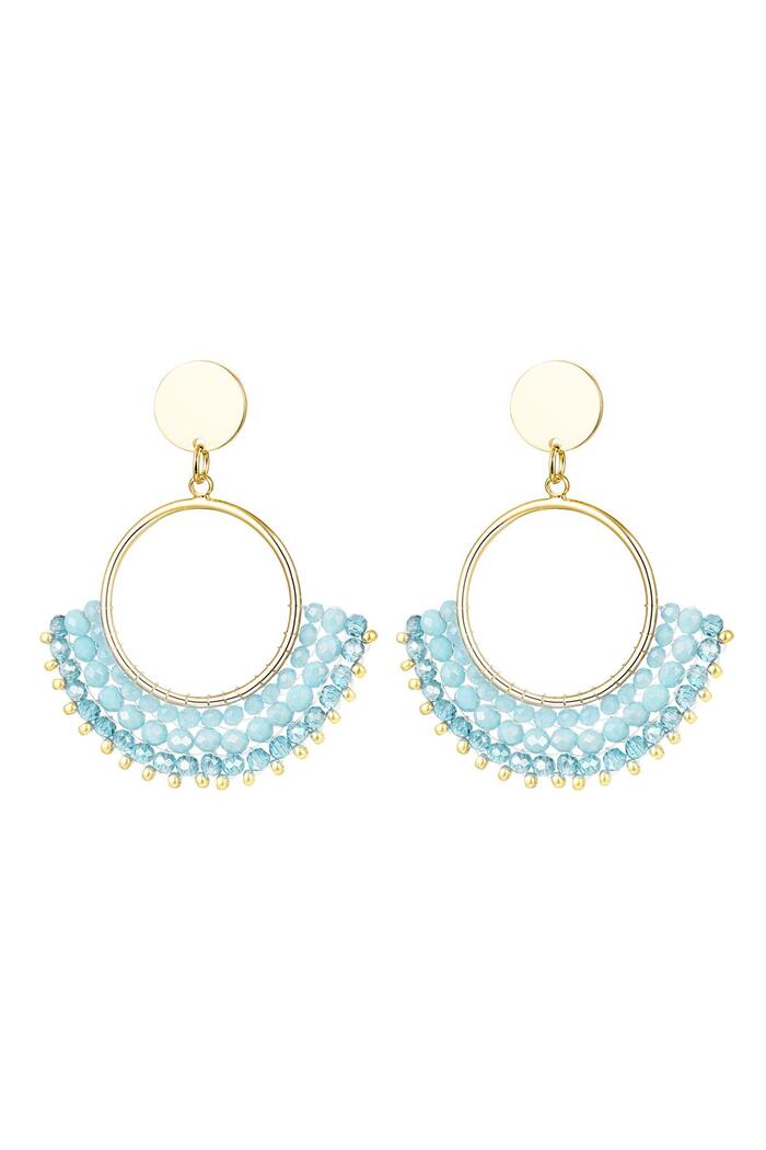 Boucles d'oreilles avec perles de cristal Light Blue Cuivré 