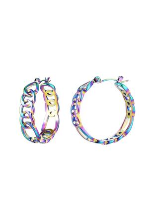 Switch earrings holographic Multi Stainless Steel h5 