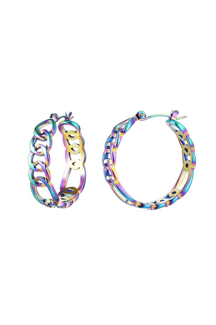 Switch earrings holographic Multi Stainless Steel 