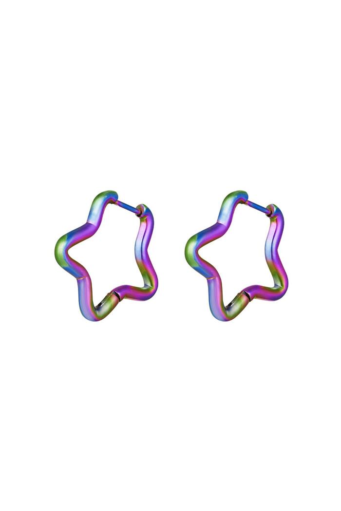 Ohrringe Sterne holographisch Multi Edelstahl 