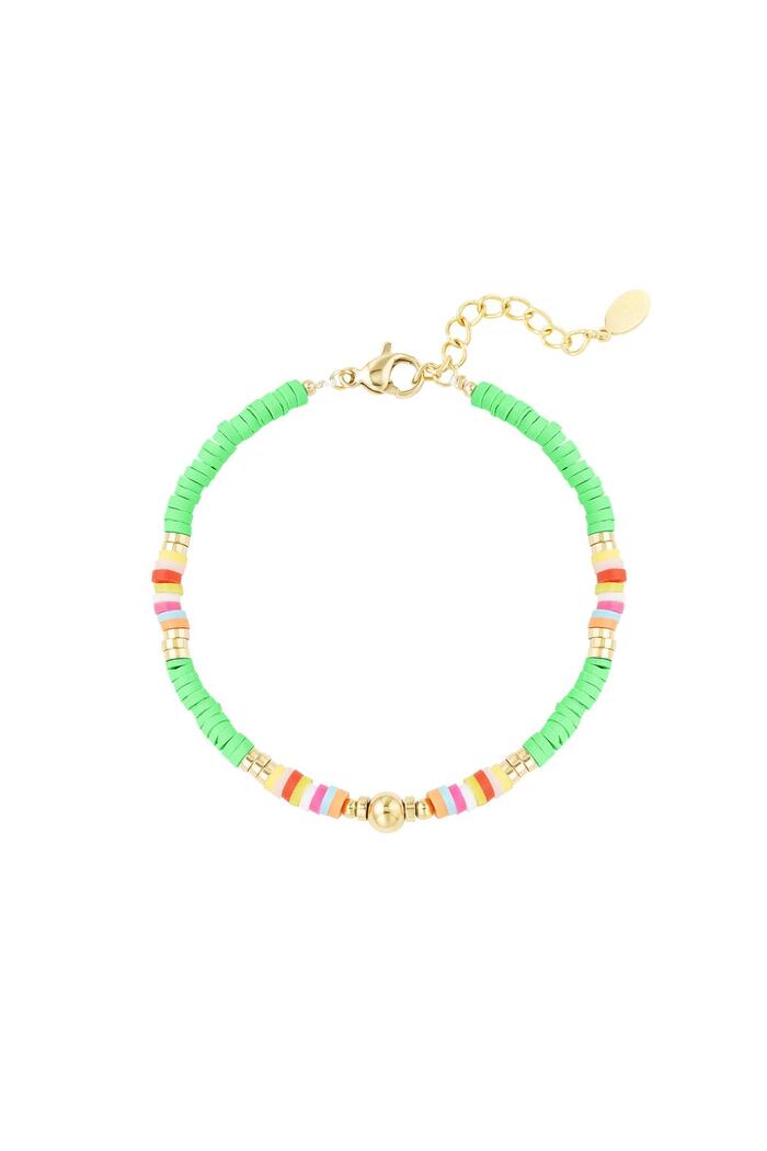 Bracelet beads color/multi Green Hematite 