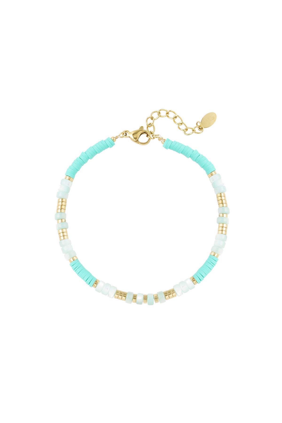 Bracelet narrow beads Light Blue Hematite