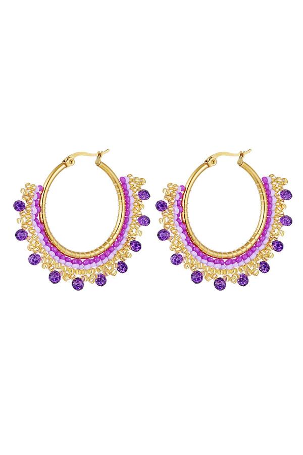 Party earrings Purple Glass