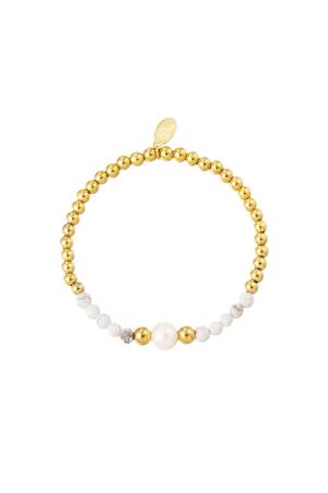 Bracelet perlé avec pierres colorées et 1 perle Acier inoxydable h5 