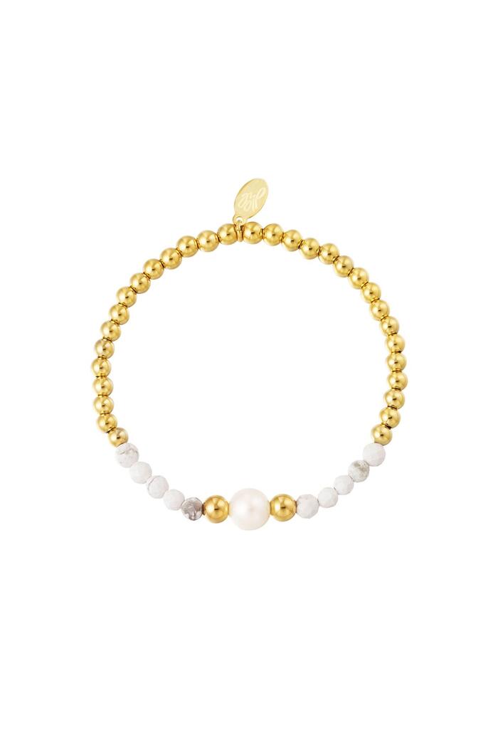 Bracelet perlé avec pierres colorées et 1 perle Acier inoxydable 