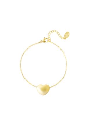 Bracciale cuore grande Gold Stainless Steel h5 