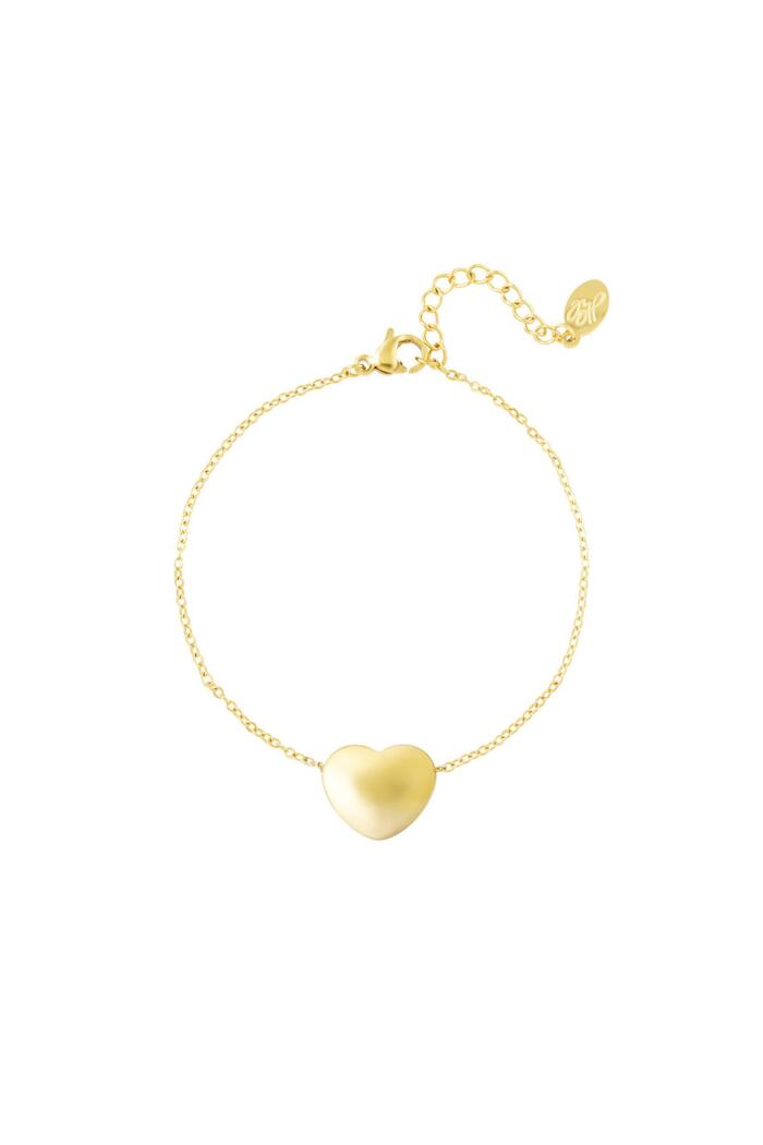 Bracciale cuore grande Gold Stainless Steel 