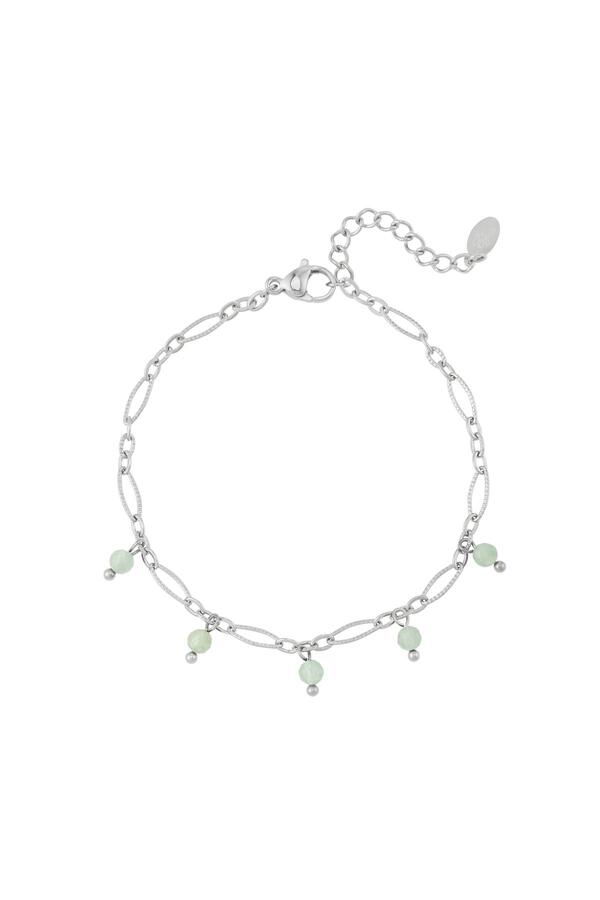 Armbandglieder mit Perlen - Kollektion Natursteine Grün & Silber Edelstahl