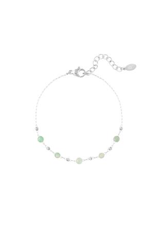 Bracelet with natural stones - Natural stones collection Green & Silver Stainless Steel h5 