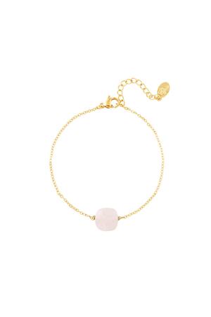 Bracelet with stone - Natural stones collection Pink Stainless Steel h5 