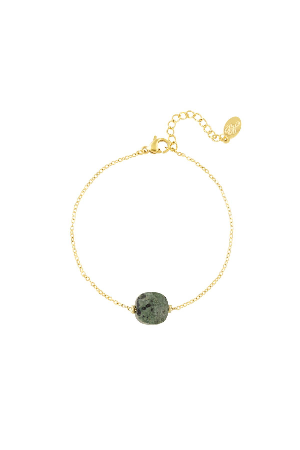 Pulsera con piedra - Colección Piedras naturales Verde Acero inoxidable h5 