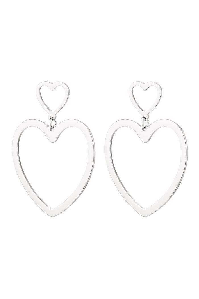 Heart earrings Silver Stainless Steel 