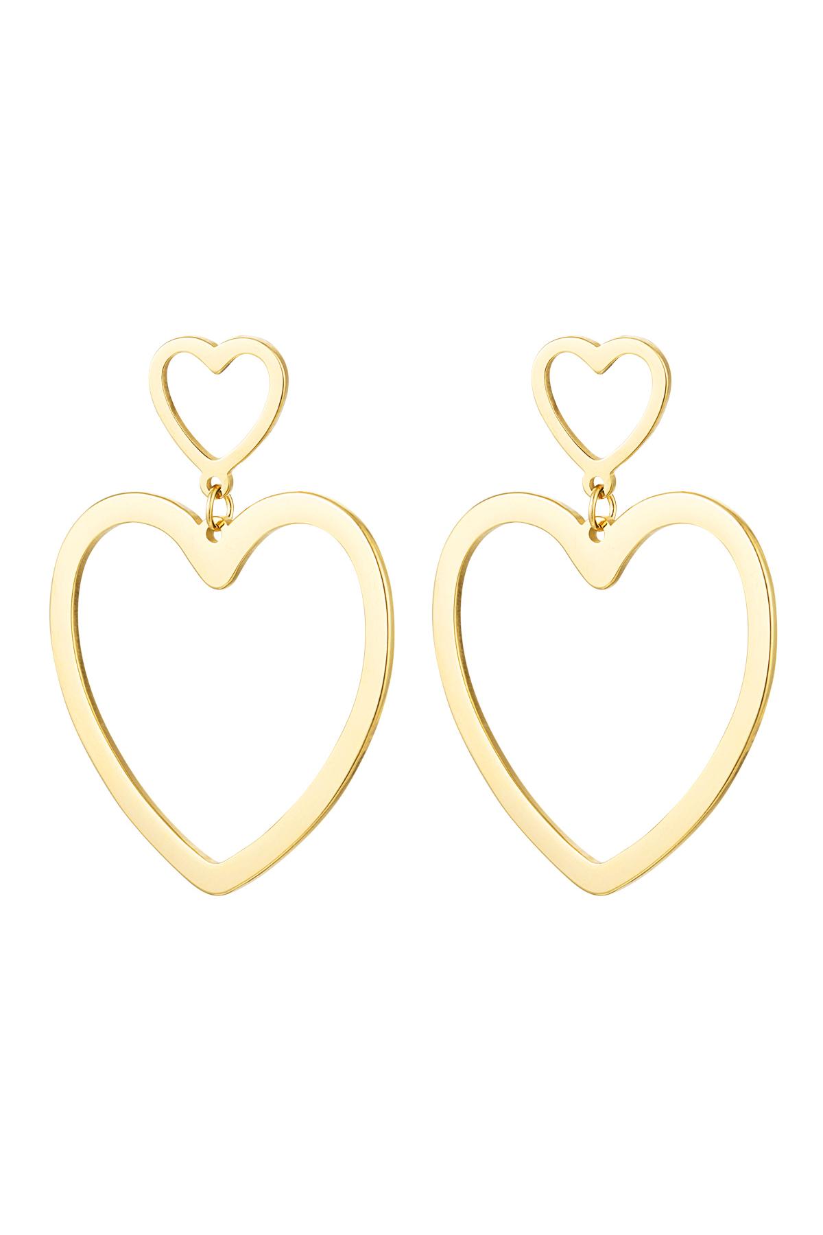 Orecchini a cuore Gold Stainless Steel