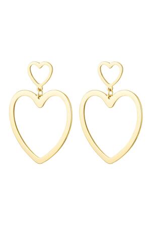 Orecchini a cuore Gold Stainless Steel h5 