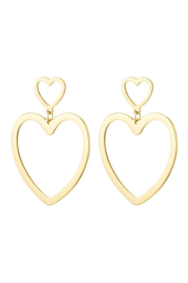 Heart earrings Gold Stainless Steel