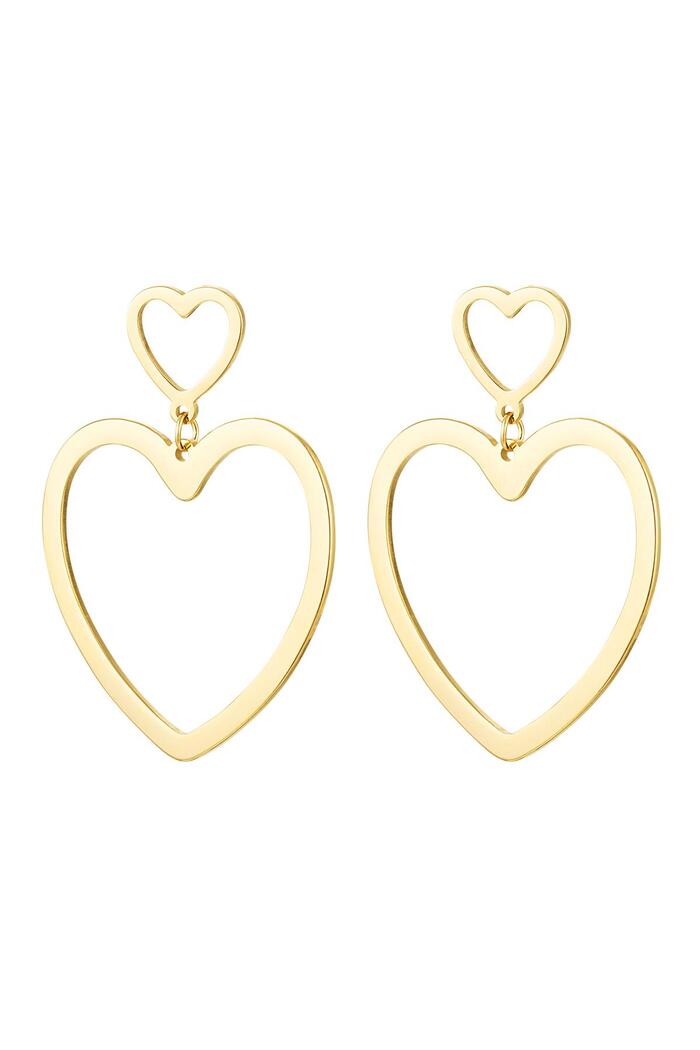Orecchini a cuore Gold Stainless Steel 