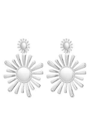 Earrings stainless steel flowers Silver h5 