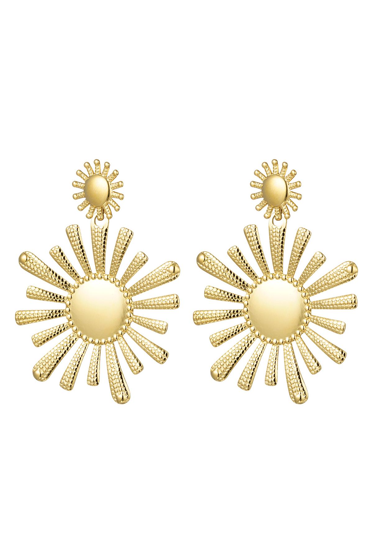 Earrings stainless steel flowers Gold color