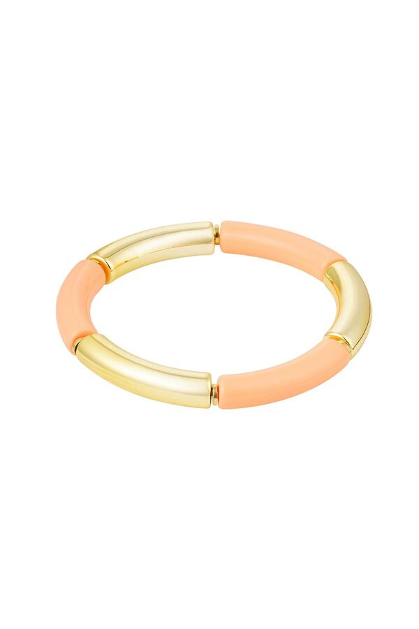 Tube bracelet gold/colour Orange & Gold Acrylic