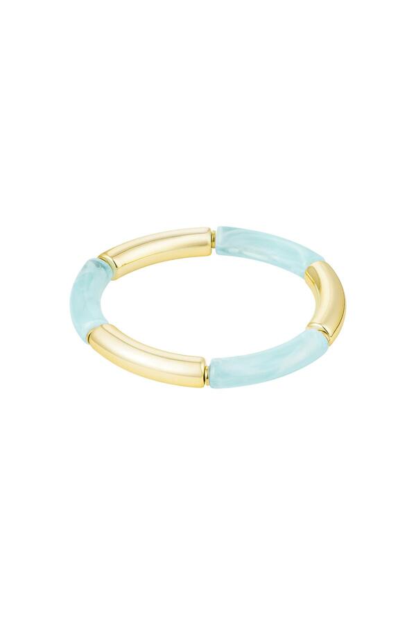 Tube bracelet gold/colour Light Blue Acrylic