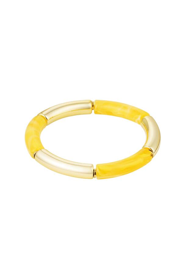 Pulsera tubo oro/color Amarillo Acrílico