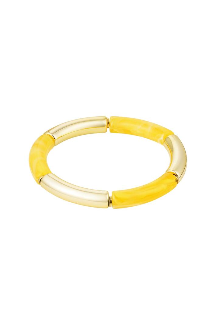 Schlaucharmband gold/farbig Gelb Acryl 