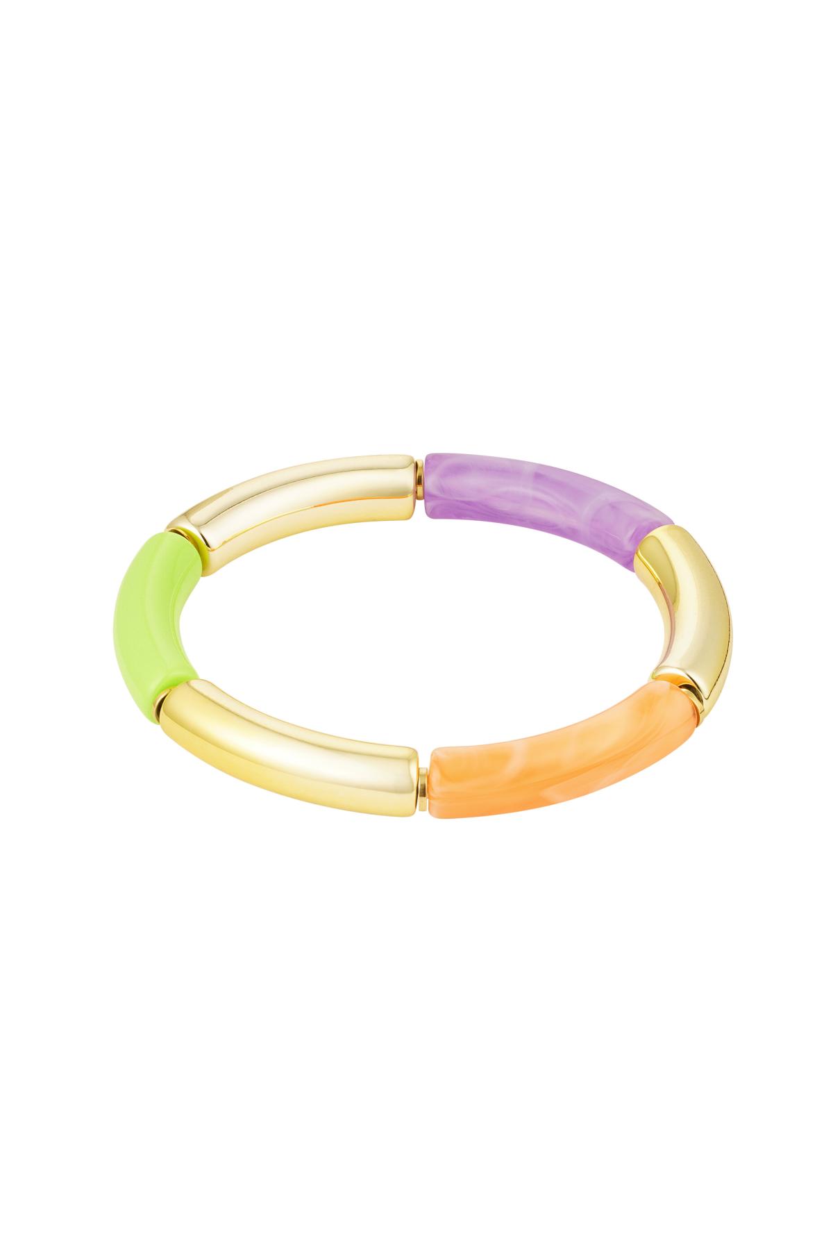 Pulsera tubo oro/color Multicolor Acrílico