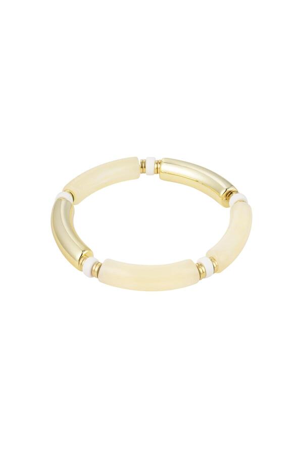 Tube bracelet color/gold Cream Acrylic
