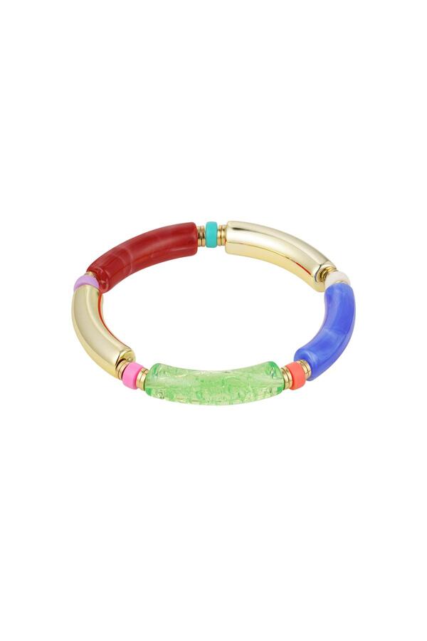 Tube bracelet multi Red & Blue Acrylic