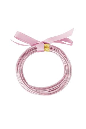 Armbanden set glitter Pink & Gold PVC h5 
