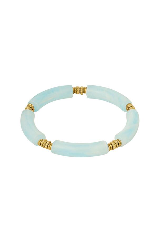 Bracelet tube avec perles fines Light Blue Acrylique