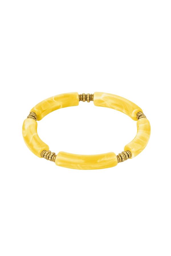 Tube bracelet with narrow beads Yellow Acrylic