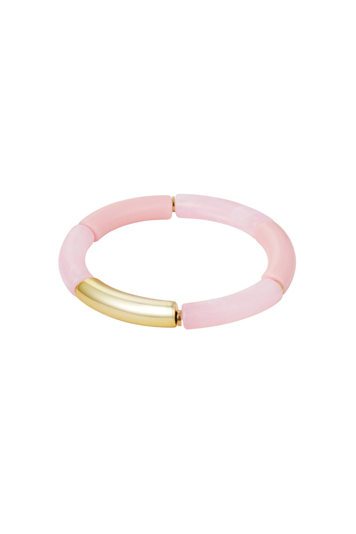 Bracelet tube imprimé marbre Rose pâle Acrylique