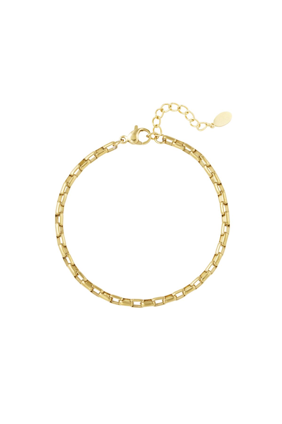 Square link bracelet Gold Color Stainless Steel 2