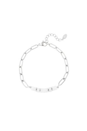 Link bracelet white details Silver Stainless Steel h5 