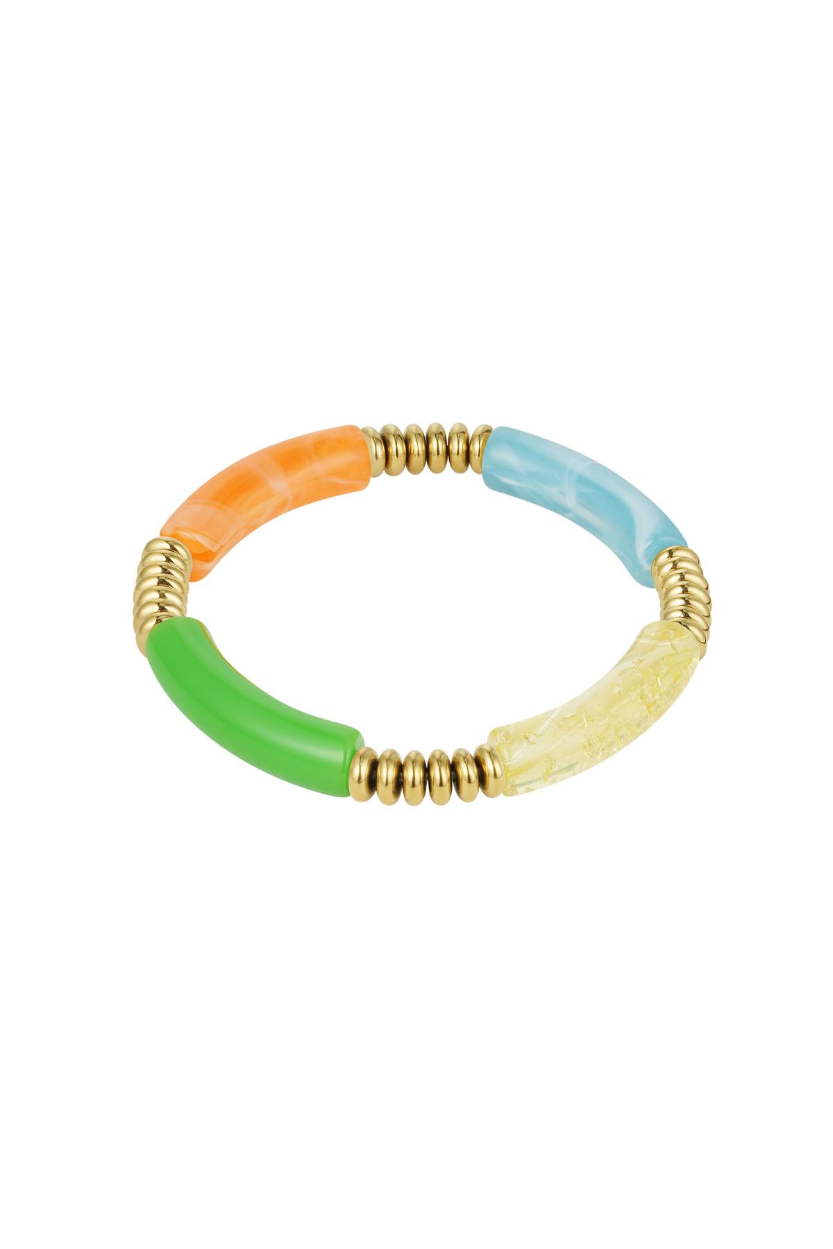 Bracelet tube multi Vert &amp; Orange Acrylique