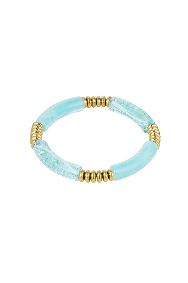 Bracelet tube perles Light Blue Acrylique