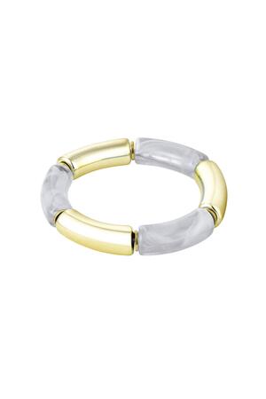 Tube bracelet print Grey & Gold Acrylic h5 