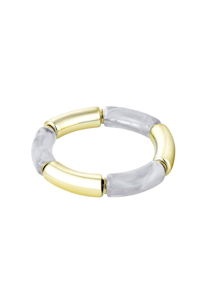 Tube bracelet print Grey & Gold Acrylic 