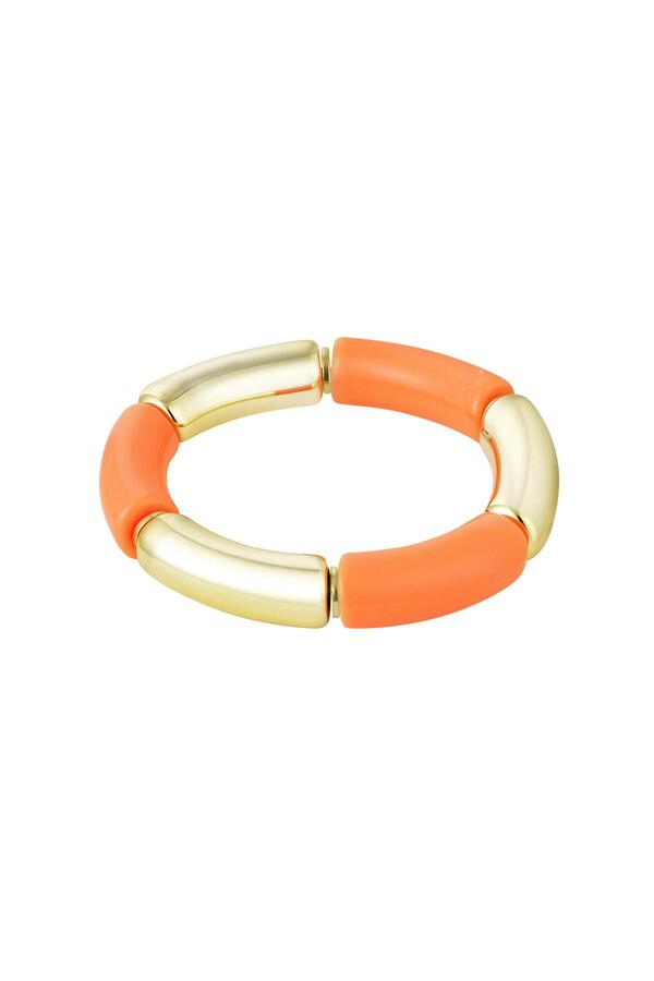 Tube bracelet color Orange & Gold Acrylic