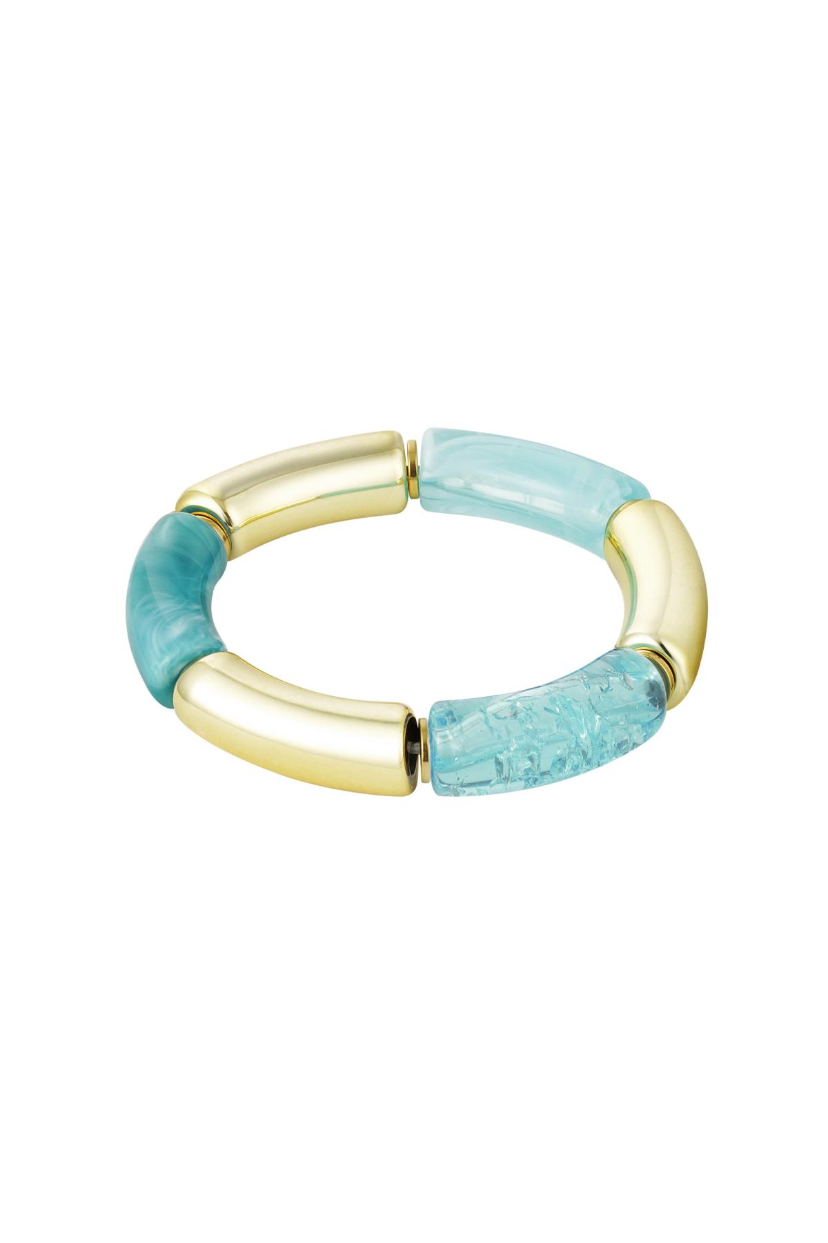 Tube Armband Farbe/Gold Hellblau Acryl h5 