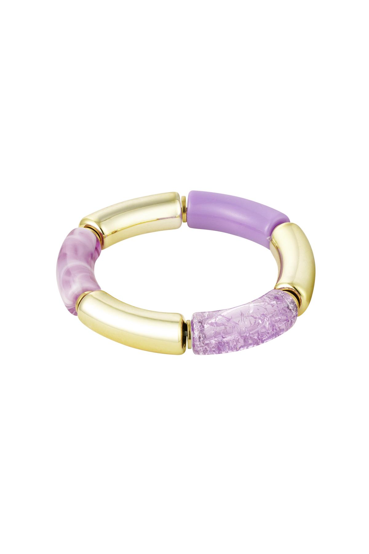 Bracelet tube couleur/or Violet Acrylique