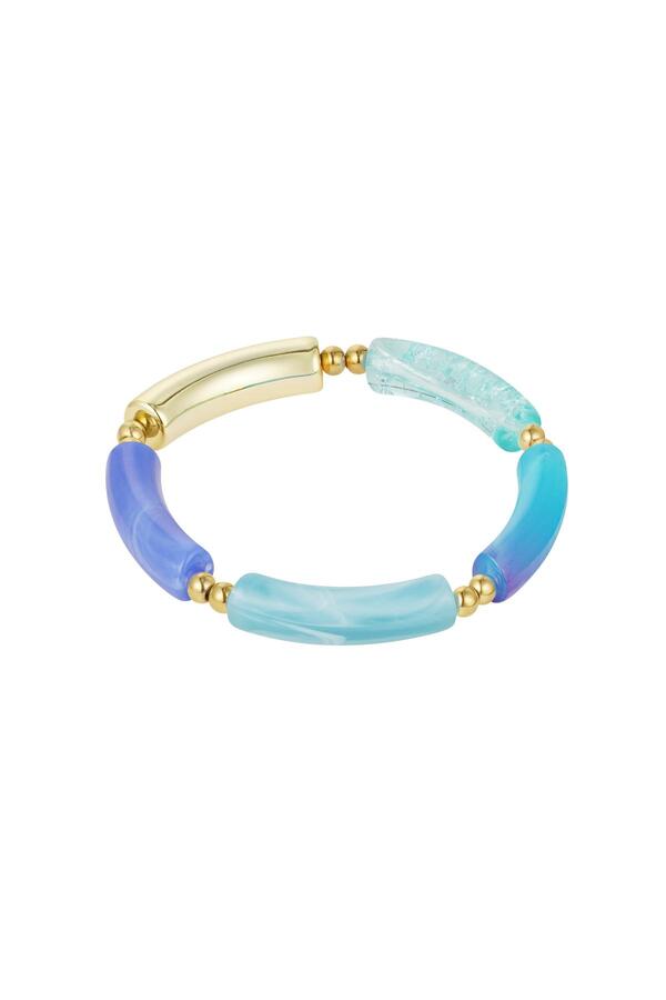 Bracelet tube bleu Bleu & Or Acrylique