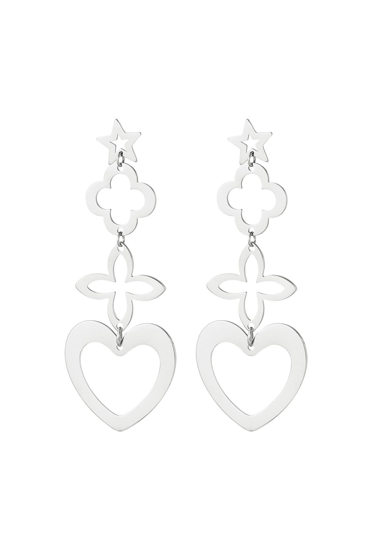 Statement-Ohrring-Charms Silber Edelstahl