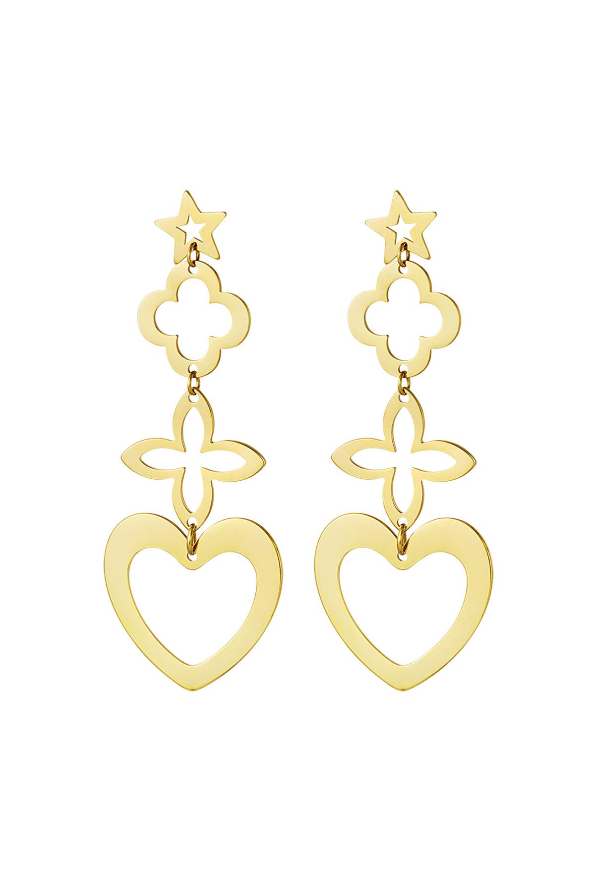 Statement-Ohrring-Charms Gold Edelstahl