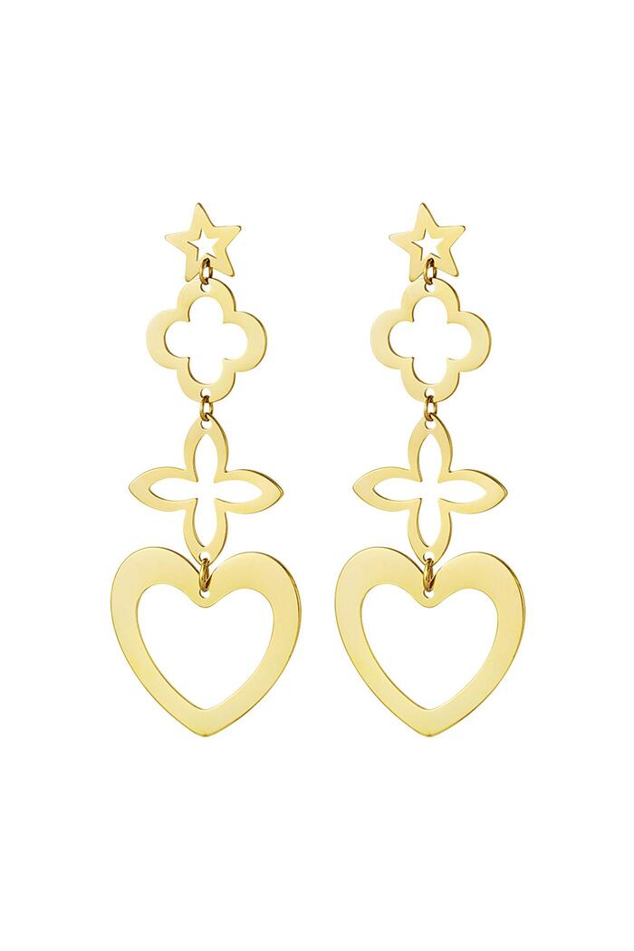Statement-Ohrring-Charms Gold Edelstahl 