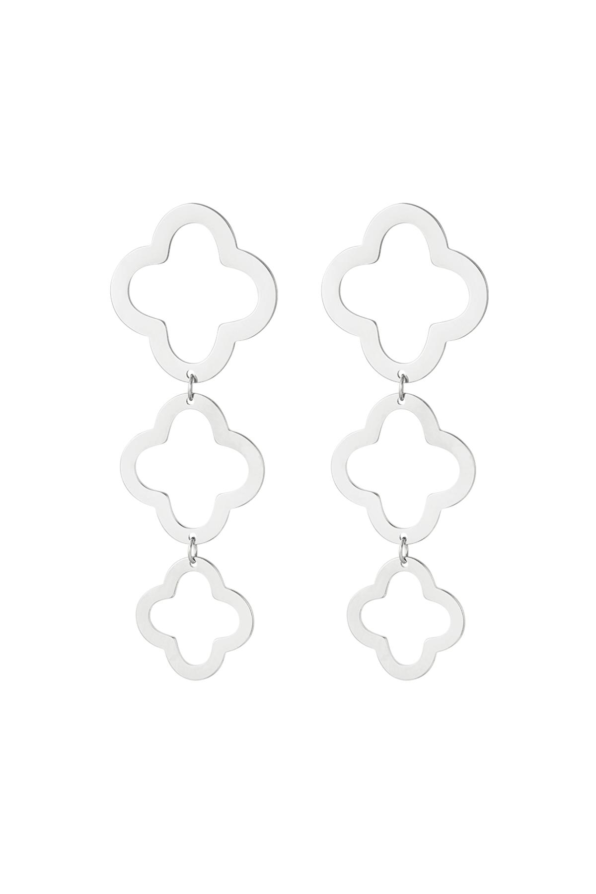 Statement earrings clovers Silver Stainless Steel h5 